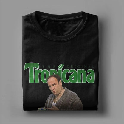 The Sopranos T-Shirts for Men  Novelty Pure Cotton Tees Round Neck Short Sleeve T Shirts Unique Clothing