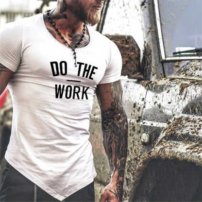 Mens Running Sport Slim Fit T-shirts Summer Cool Cotton Breathable Short Sleeve Clothing Gym Bodybuilding Fitness Muscle Shirts