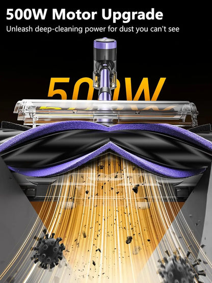CordlVacuum Cleaner, 46KPa/500W Stick Vacuum with 55 Mins Runtime, Self-Standing Vacuum Cleaner for Home, LED Display, Anti