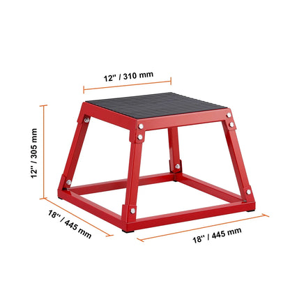 SucceBuy 12/18 Inch  Jump Box Anti-Slip Fitness Exercise Step Up Box For Home Gym Training Conditioning Strength Training