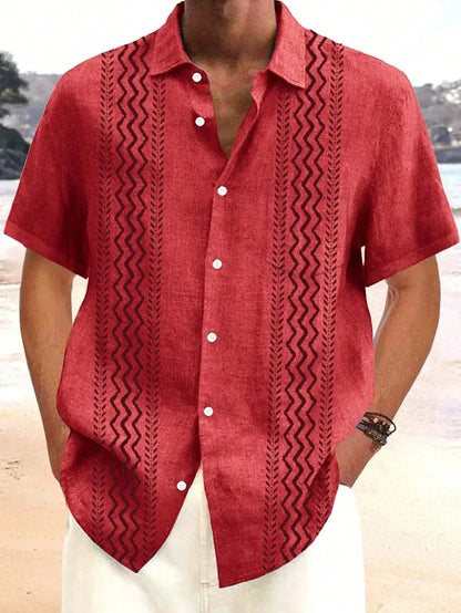 The 2025 summer new men's short-sleeved shirt is a casual and fashionable 3D printed streetwear