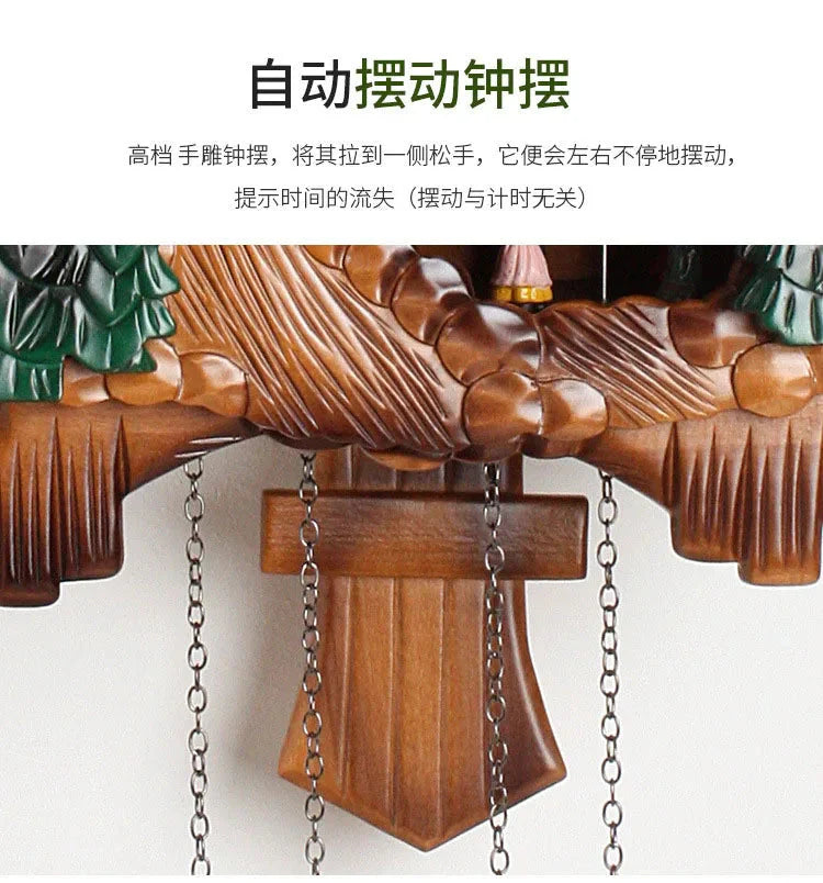 Cuckoo Luxury Wall Clocks Living Pendulum Room Large Decoration Wall Clocks Retro Wooden Home Decor Reloj De Pared MHBGZ