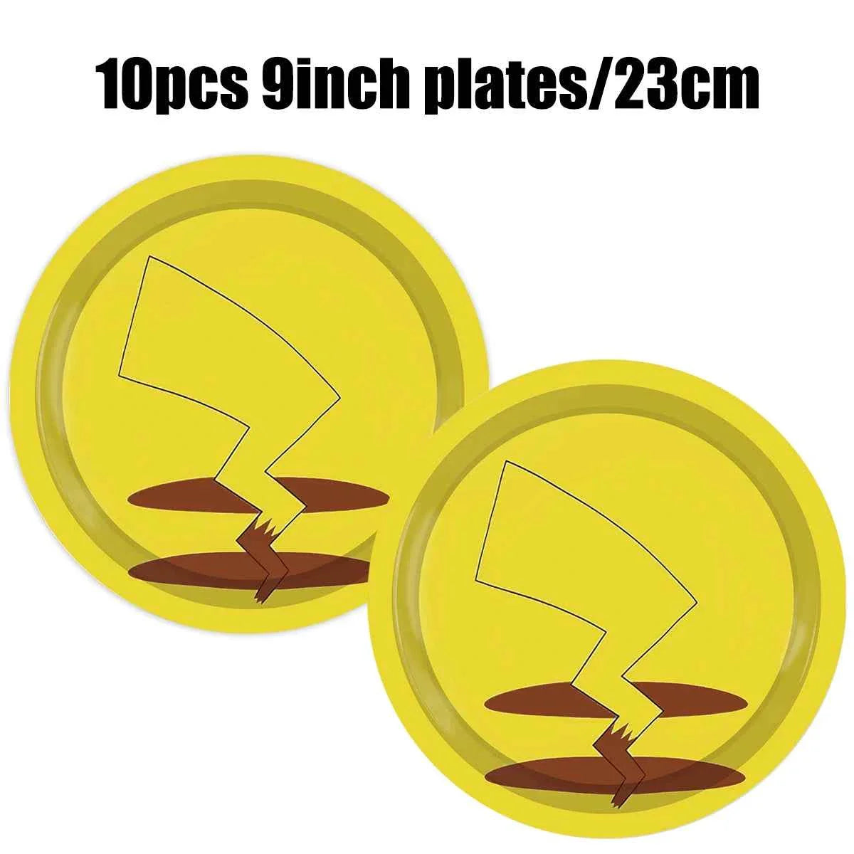 Pokemon Birthday Party Decorations Paper Tableware Plates Napkins Cups Pikachu Birthday Tablecloth Party Supplies Children Gifts