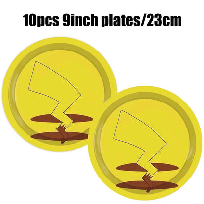 Pokemon Birthday Party Decorations Paper Tableware Plates Napkins Cups Pikachu Birthday Tablecloth Party Supplies Children Gifts