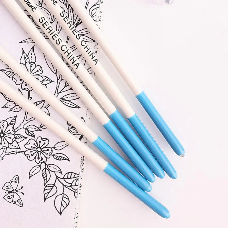 Artist Paint Brush 6 Pcs Set Thin Pen Extra Long Fine Point Liner Tip #000#00#0#1#2#3, Scale Models Nail Acrylic Oil Watercolor