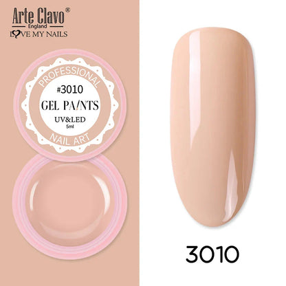 Arte Clavo Painting Gel 72 Colors 5ml Professional Nail Paint Color Gel Polish For Nail Art UV Gel Lacquer Gel Top Coat Manicure