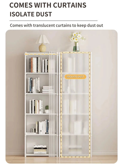 6 Layers Simple Wardrobe Portable Clothes Toys Organizer Dustproof Double Row High Capacity Partition Bookshelf Bedroom Cabinet