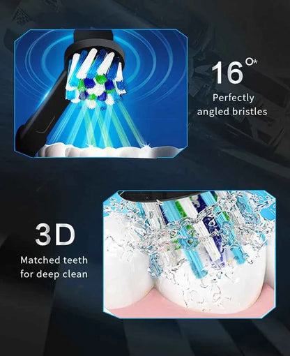 Oral-B EB50 Cross Action Teeth Clean Round Head Replacement Brush Heads for Adult Rotation Type Tooth Brush Black 4PC/Pack