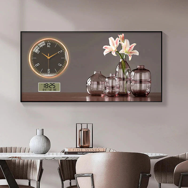 Large Size Aluminum alloy framed Artwork Wall Clock, Luxurious Muted Quartz Clock for Home Decor,living Room,bed Room Décor