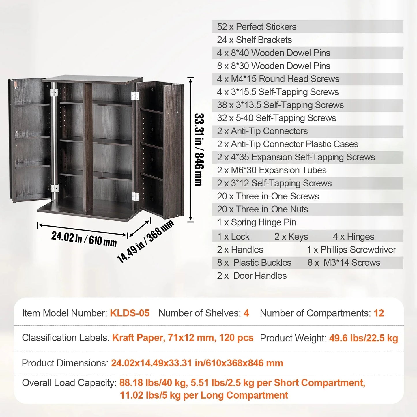 SucceBuy Media Storage Cabinet DVD Shelf Holds Adjustable CD Shelves 5/12/16/36 Compartments Protects and Organizes Music Movie