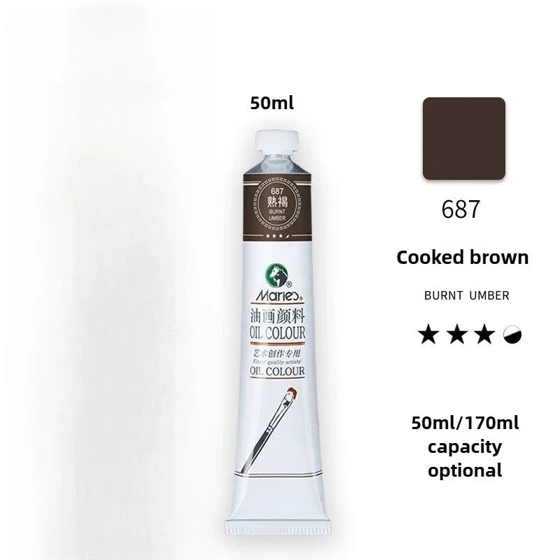 Maries Oil Paint 50ML Oil Painting Art Creation Pigment Large Oil Paint Paint Single Commonly Used 24 Colors