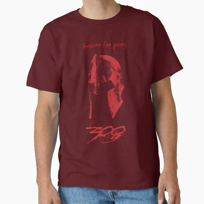 SPARTAN HELMET RED Spartan warrior helmet ancient greece this is sparta T Shirt for men Large size Adult tops S-6XL