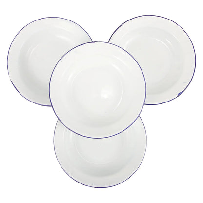 4Pcs Enamel Plates Unbreakable Enamelware Dinner Serving Platter Tray Salad Pasta Plate Kitchen Dining Bar Plates For Fruit Food