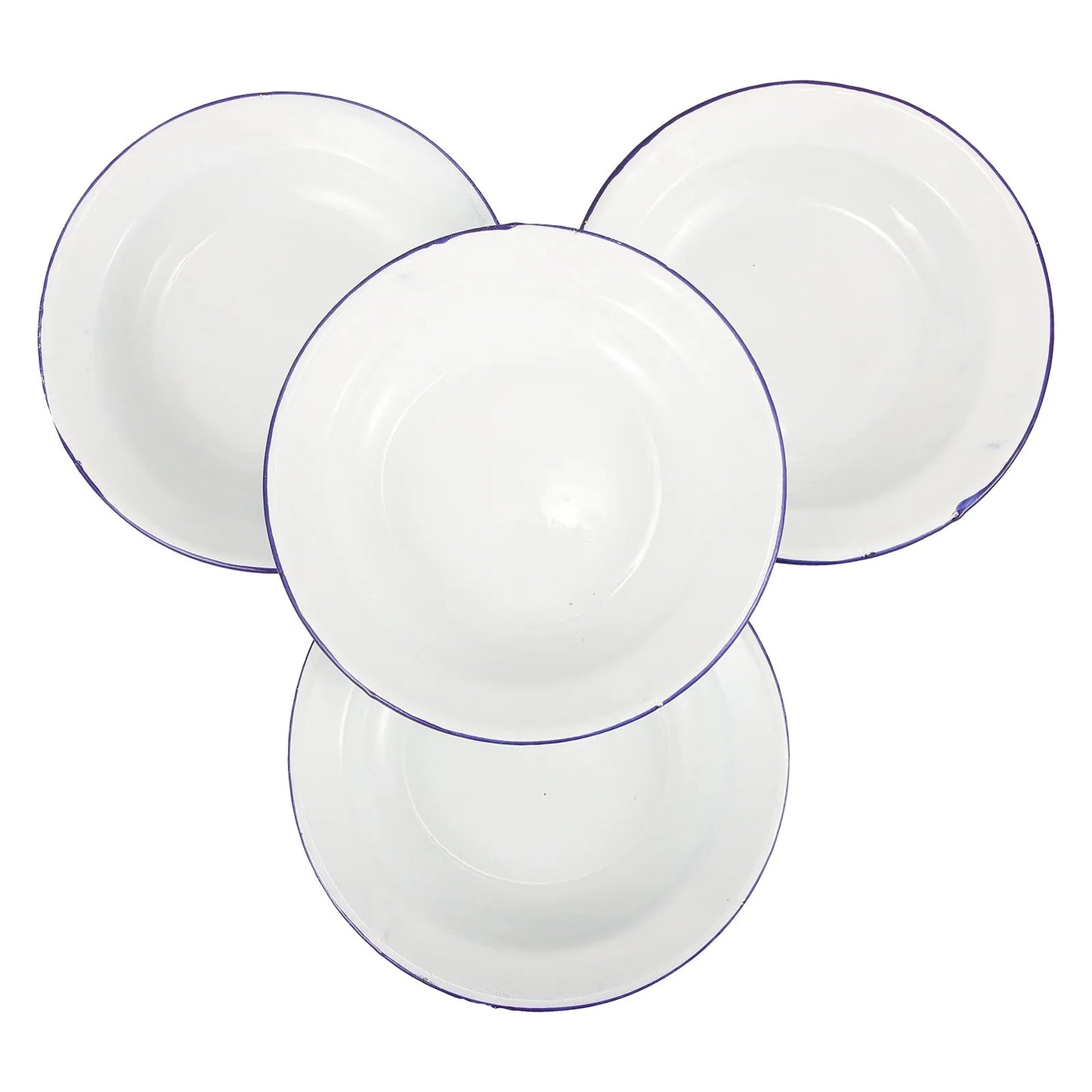 4Pcs Enamel Plates Unbreakable Enamelware Dinner Serving Platter Tray Salad Pasta Plate Kitchen Dining Bar Plates For Fruit Food