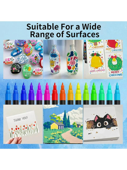 36-240 Acrylic Paint Markers, Waterproof & High Saturation for Wood,Metal,Plastic,Fabric,Glass,Ceramic Painting DIY Art Supplies