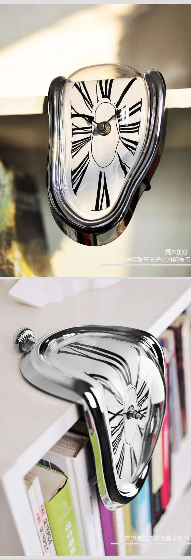 Melting Distorted Surreal Novelist Salvador Dali Style Decorative Clock