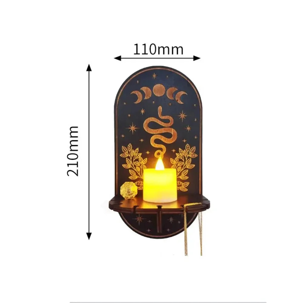 Wall Shelf Stone Wall Shelf Hand Wooden Display Stand Hanging Candle Holder Wall Decor Shelves  home decoration shelf decor