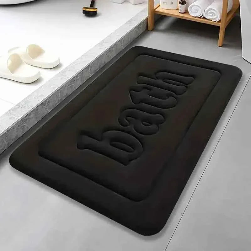 Bathroom anti slip floor mat soft bathroom mat water absorbing bath mat 1.2cm thick flannel fabric door mat home decoration