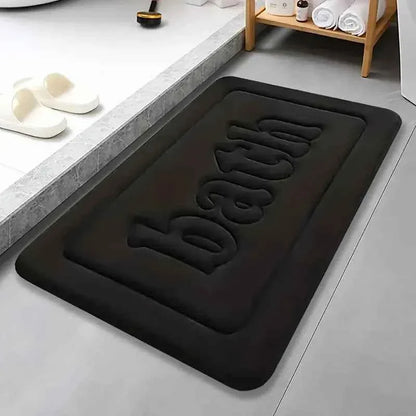 Bathroom anti slip floor mat soft bathroom mat water absorbing bath mat 1.2cm thick flannel fabric door mat home decoration