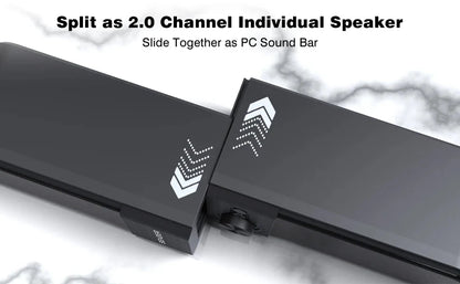 SENZER Computer Speakers-Gaming Speaker with Stereo Sound,PC Sound Bar for Laptop Desktop Monitor (Bluetooth & 3.5mm Aux)