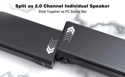 SENZER Computer Speakers-Gaming Speaker with Stereo Sound,PC Sound Bar for Laptop Desktop Monitor (Bluetooth & 3.5mm Aux)