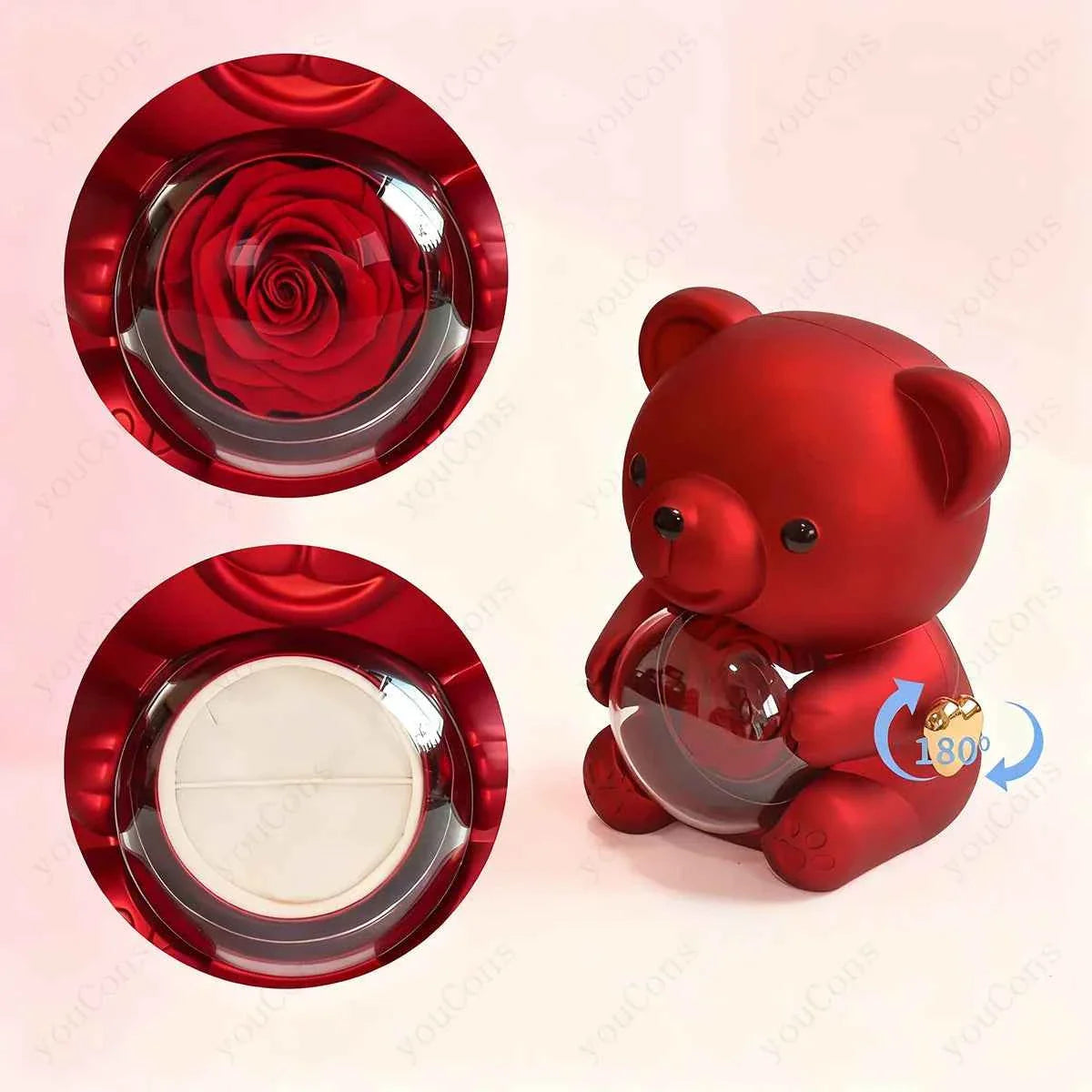 Red Heart Pendant Necklaces With Cute Bear Rose Gift Box For Women Mother Day 2026 Christmas Valentine Wedding Birthday Jewelry