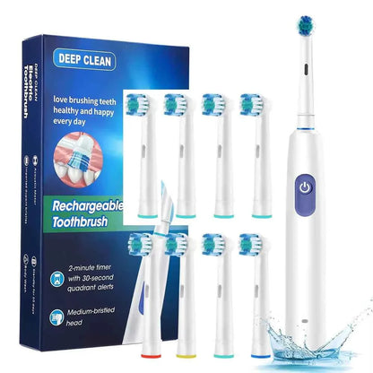 Electric ToothbrushRotating for Adults Deep Cleaning Teeth Tooth Brush Rechargeable Power Smart Timer with 8 Brush Heads