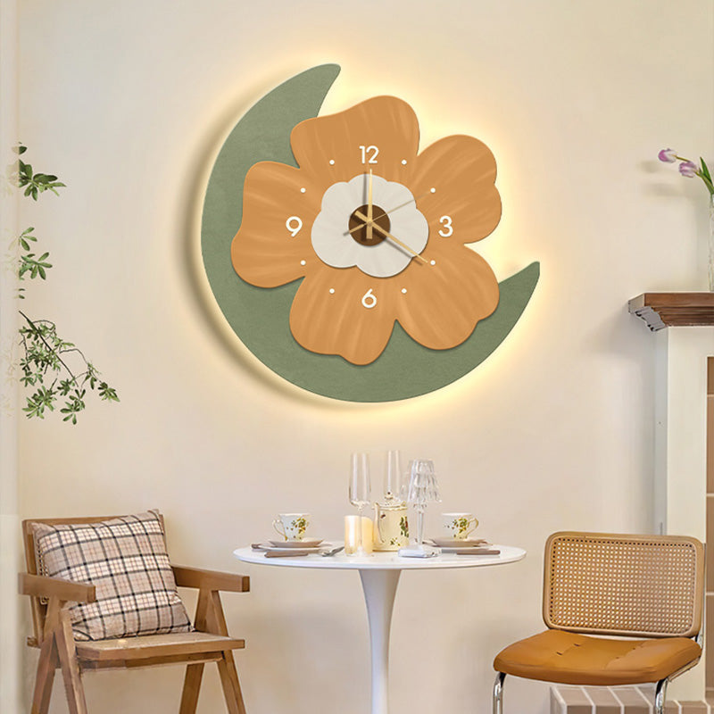 Light Decorative Clock Hanging Restaurant Simple Creative Crystal Porcelain Wall Hanging Clock Quiet Room Clock