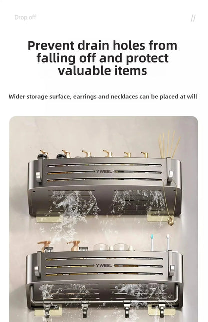 Bathroom storage shelf Bathroom toilet washstand Hand washing bathroom shower gel Wall storage shelf free of holes