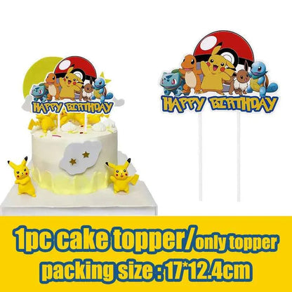 Pokemon Birthday Party Decorations Paper Tableware Plates Napkins Cups Pikachu Birthday Tablecloth Party Supplies Children Gifts