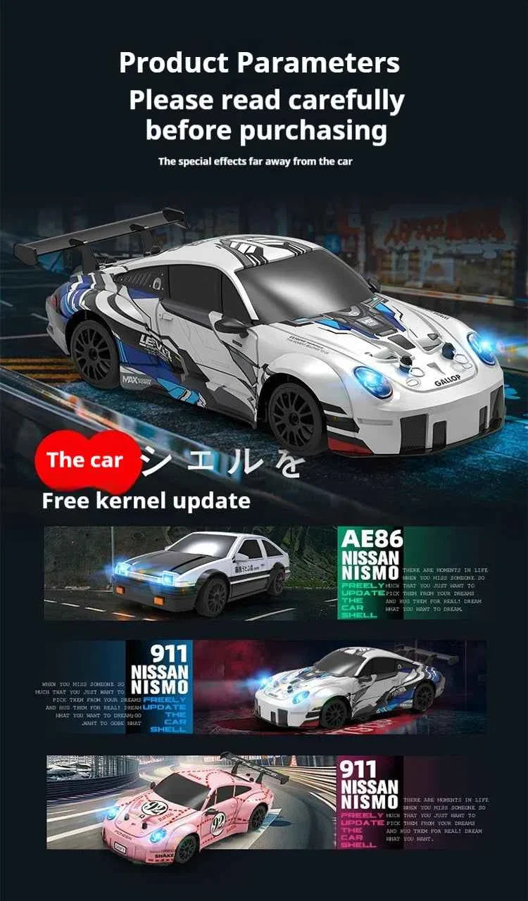 RC Drift Car 1/26 Realistic Race Car 4WD Mini RC Car 2.4Ghz Control Smooth Drifting Action Boys Toys RC 4x4 Fun for All