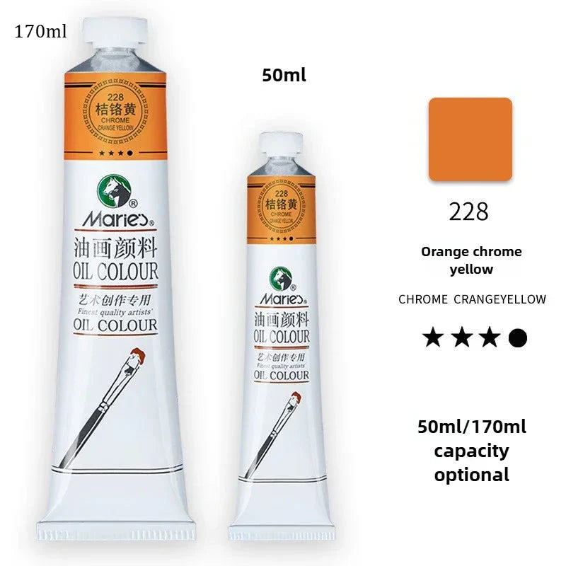 Marie's Oil Paint 170ML Oil Painting Art Creation Pigment Large Oil Paint Paint Single Commonly Used 24 Colors