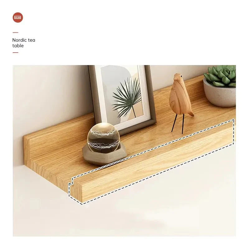 Wooden Floating Shelf Wall Mounted U-shaped Shelf Display Stand For Living Room Bathroom Kitchen Organizer Storage Rack