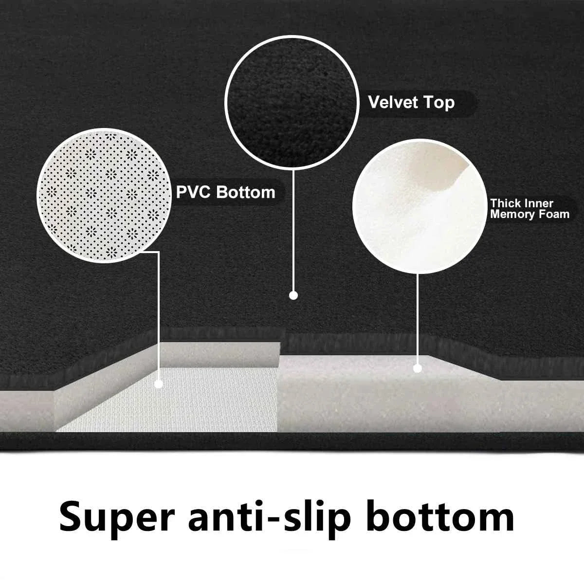 Bathroom anti slip floor mat soft bathroom mat water absorbing bath mat 1.2cm thick flannel fabric door mat home decoration