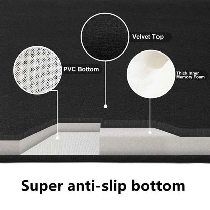 Bathroom anti slip floor mat soft bathroom mat water absorbing bath mat 1.2cm thick flannel fabric door mat home decoration