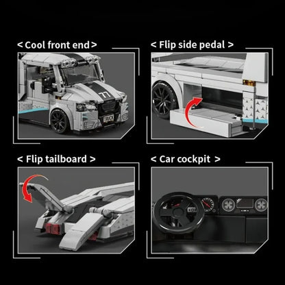 672Pcs Modified Trailer Building Blocks MOC Car Transporter Flatbed Tow Truck Vehicle Recovery Hauler Boys Festival Party Gifts