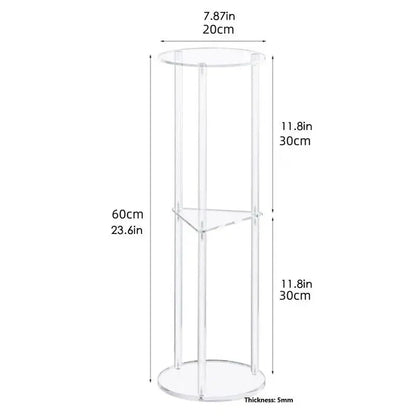 3 Tier Clear Acrylic Side Table Small Drink Side Table Small Space Round Furniture NightStand for Home Balcony Bathroom Sofa