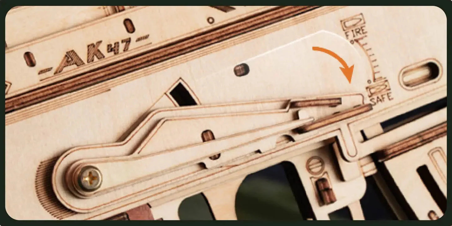 Robotime Rokr Automatic Rifle AK47 3D Wooden Gun Funny DIY Building Block Toys for Kids Adults Justice Guard Wooden PuzzleLQ901