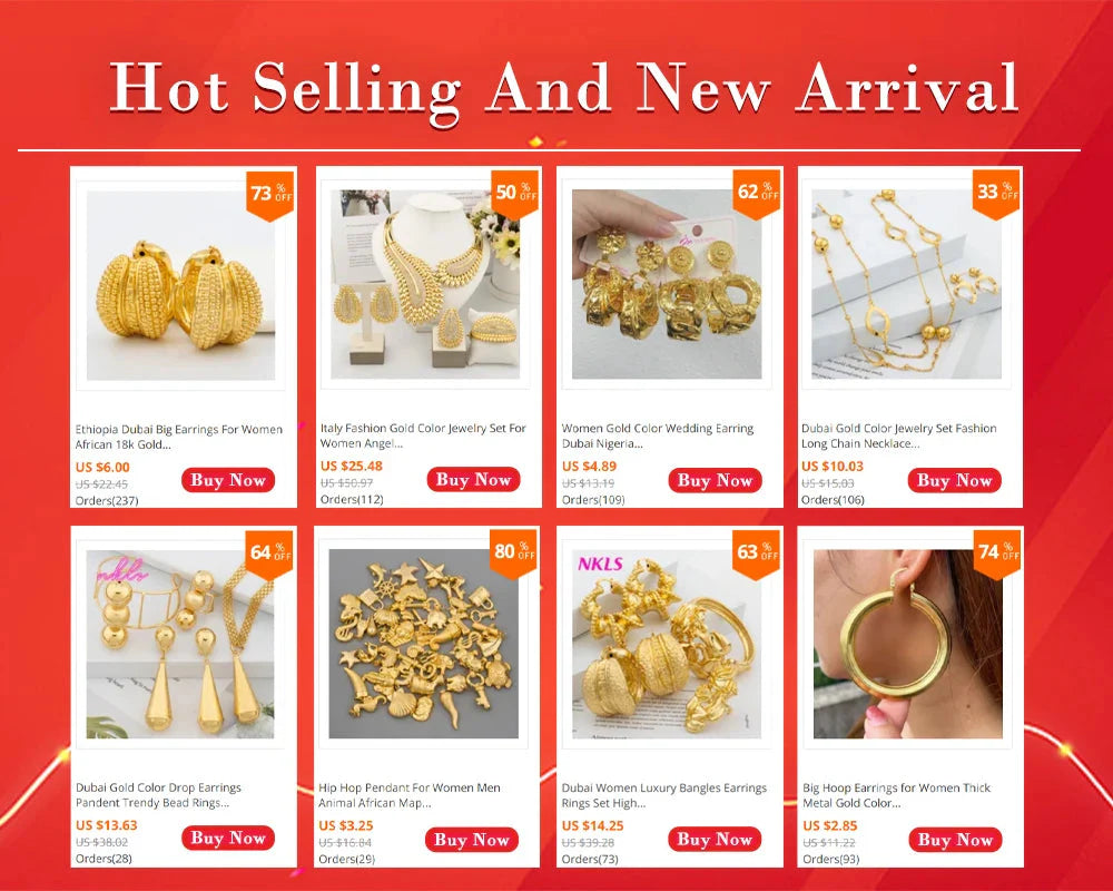 Exquisite Fashion Jewelry Set for Women Arab Gold Color Luxury Necklace Earrings Bangle Ring Set Weddings Dubai Party Daily Wear