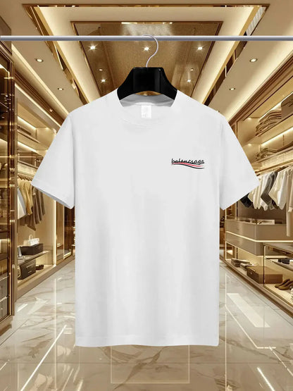 Parisian printed men's T-shirts, men's short-sleeved round-neck casual tops, international urban trends for summer and spring me