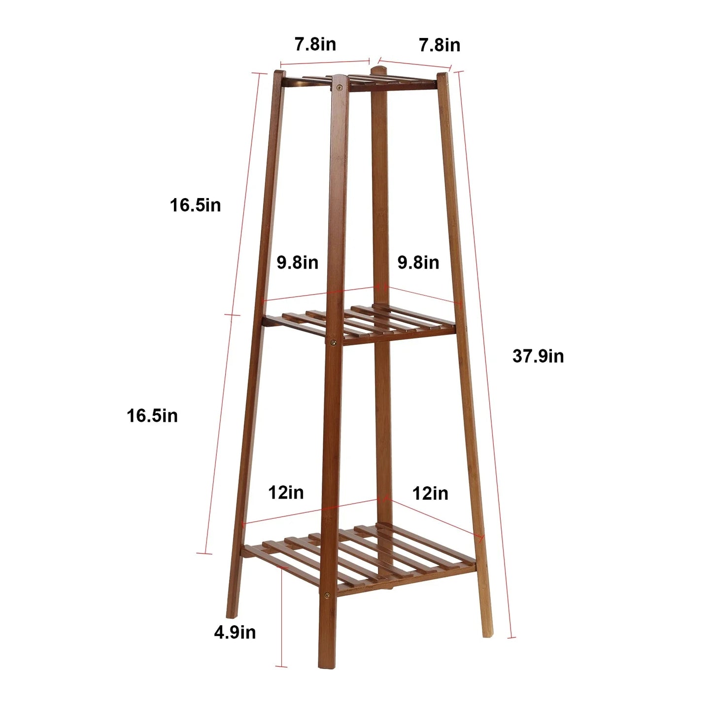 Tiered Bamboo Plant Pot Holder Tall Plant Display Shelf Flower Stand Indoor