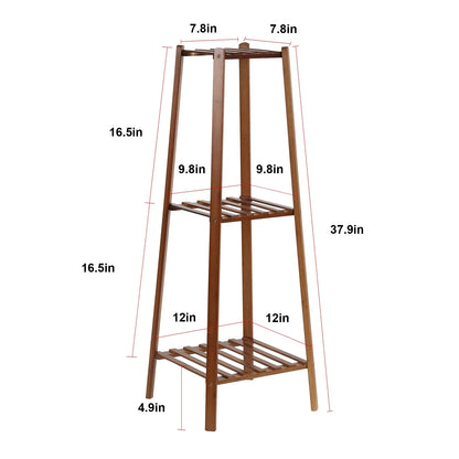 Tiered Bamboo Plant Pot Holder Tall Plant Display Shelf Flower Stand Indoor