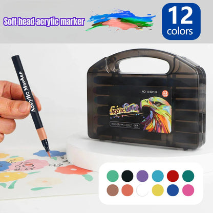 12/24/36/48 Colors Art Acrylic Markers Waterproof For Painting Wood Stone DIY Student Gift Art Stationery School Supplies