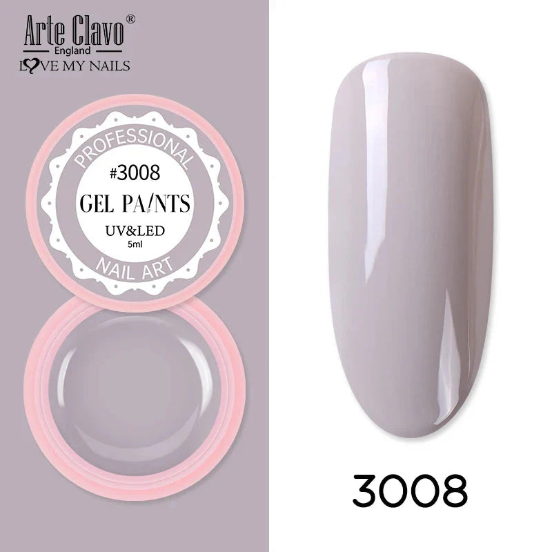 Arte Clavo Painting Gel 72 Colors 5ml Professional Nail Paint Color Gel Polish For Nail Art UV Gel Lacquer Gel Top Coat Manicure