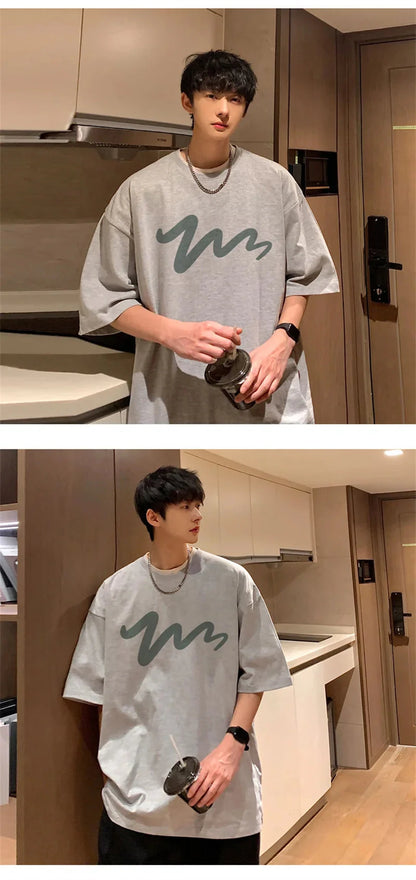 Men's T Shirt Oversized Mens White Cotton T-shirts Funny Print 5XL Casual Wear Summer Tee Shirts For Men Big Size Male Clothes
