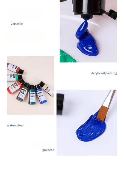 14-color /60ml paint set, beginner's art supplies for painting and doodling, paint palette, brush combination