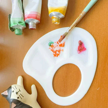 Ergonomic Thumb Palette Petite Paint Palette Smooth Surface for Artists Outdoor Painting Home Crafts School Art Classes