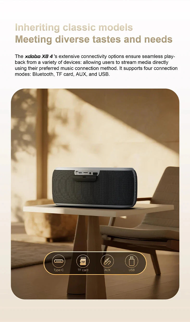 60W Soundbar XDOBO X8IV Subwoofer Speaker 8000mAh Deep Bass Outdoor Smart Phone TV Home Cinema Loudspeaker With Alloy Design