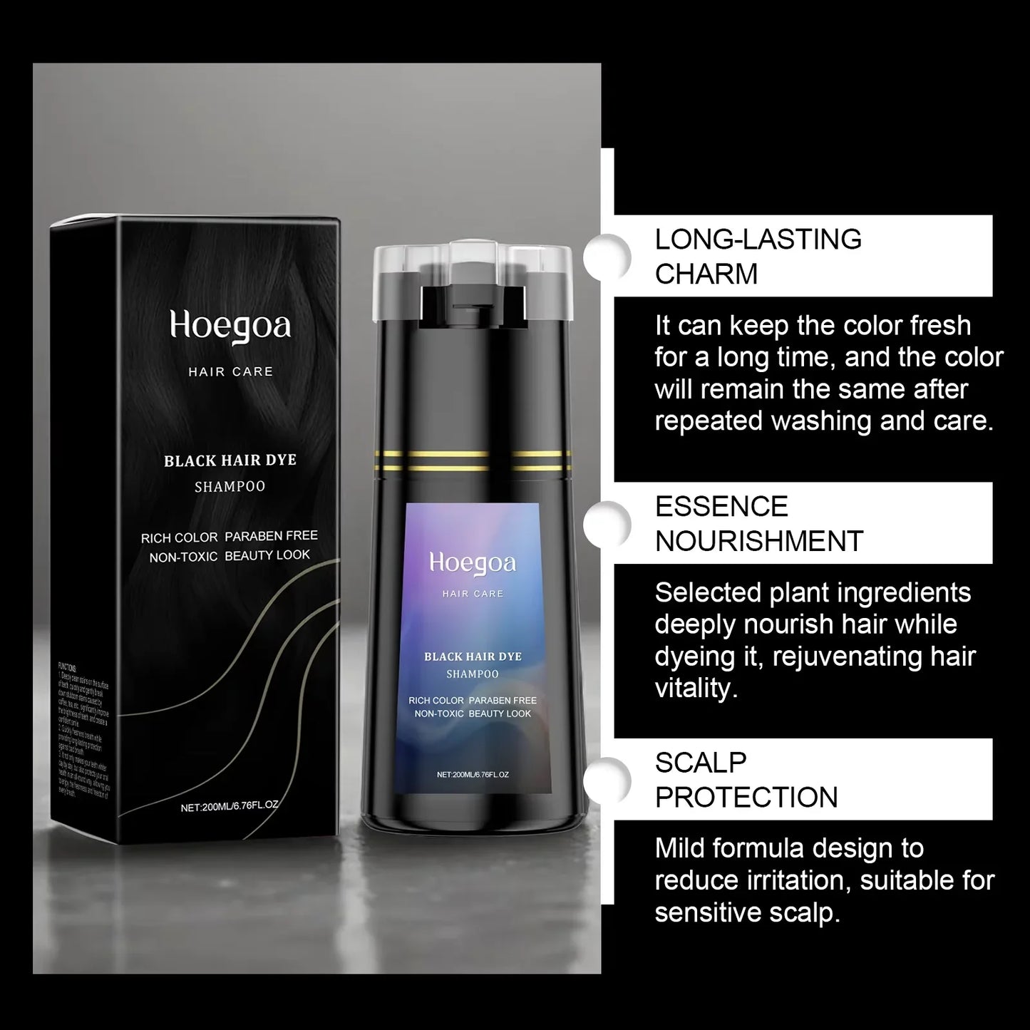Hair Dye Shampoo for Gray White Hair Coverage 3 in 1 Light Brown DIY Herbal Ingredients Natural Hair Color Shampoo for Women Men