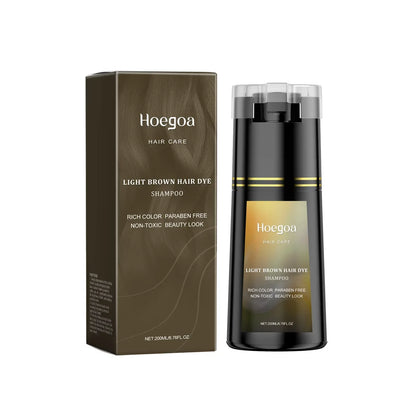 Hair Dye Shampoo for Gray White Hair Coverage 3 in 1 Light Brown DIY Herbal Ingredients Natural Hair Color Shampoo for Women Men